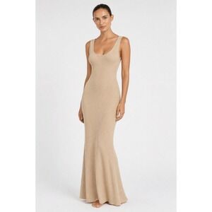 DISSH Billie Maxi Dress‎ M Ribbed Knit Resort Coastal Vacation Minimalist Beige